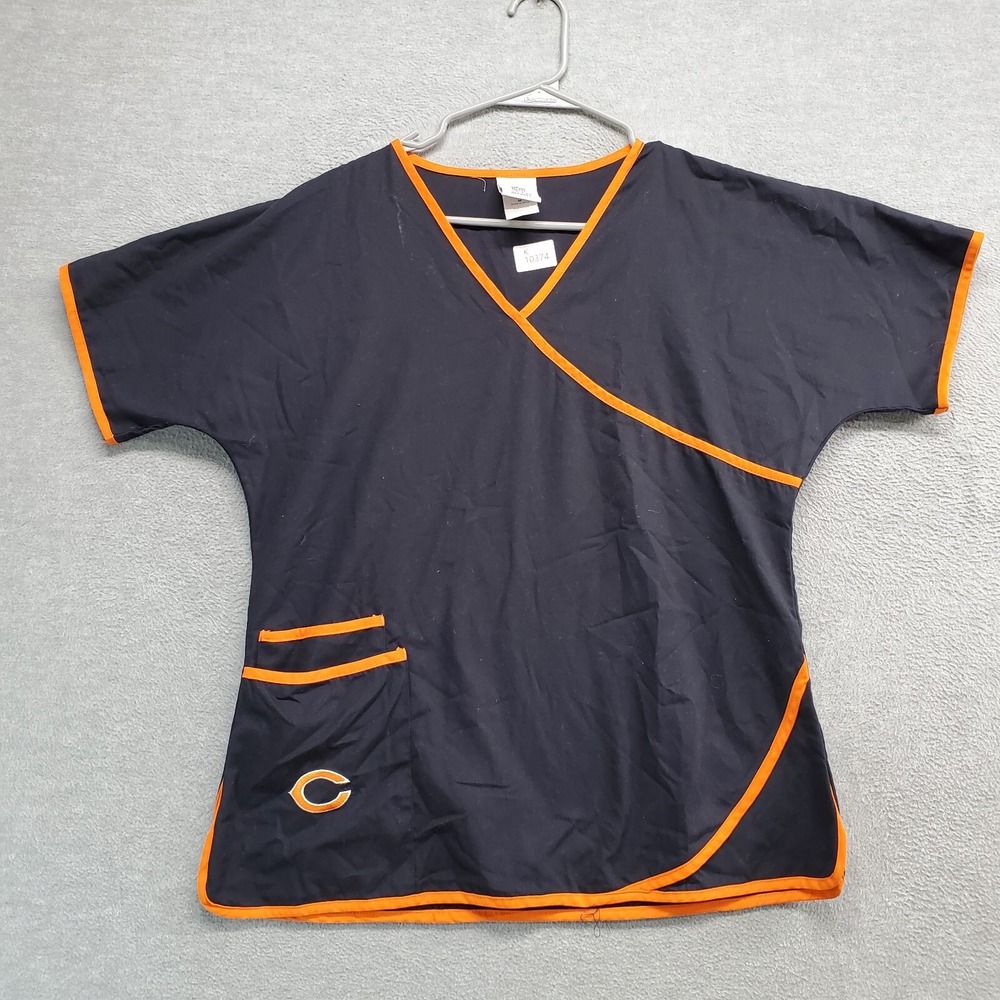 Cincinnati‎ Bangles Women Scrub Top Medium Black  Short Sleeve Logo